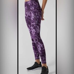 Athleta Purple Printed Light Leggings high rise size M